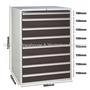 Euroslide Storage Cabinet 8 Drawer 1200mm